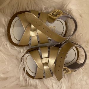 Salt Water Sandals Gold baby Size 3